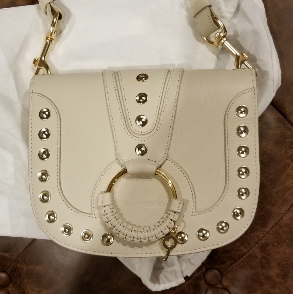 See By Chloe Light Beige Hana Studded Handbag - Picture 2 of 8
